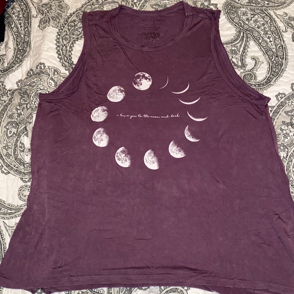 Purple Moon Phases Tank Top, size L